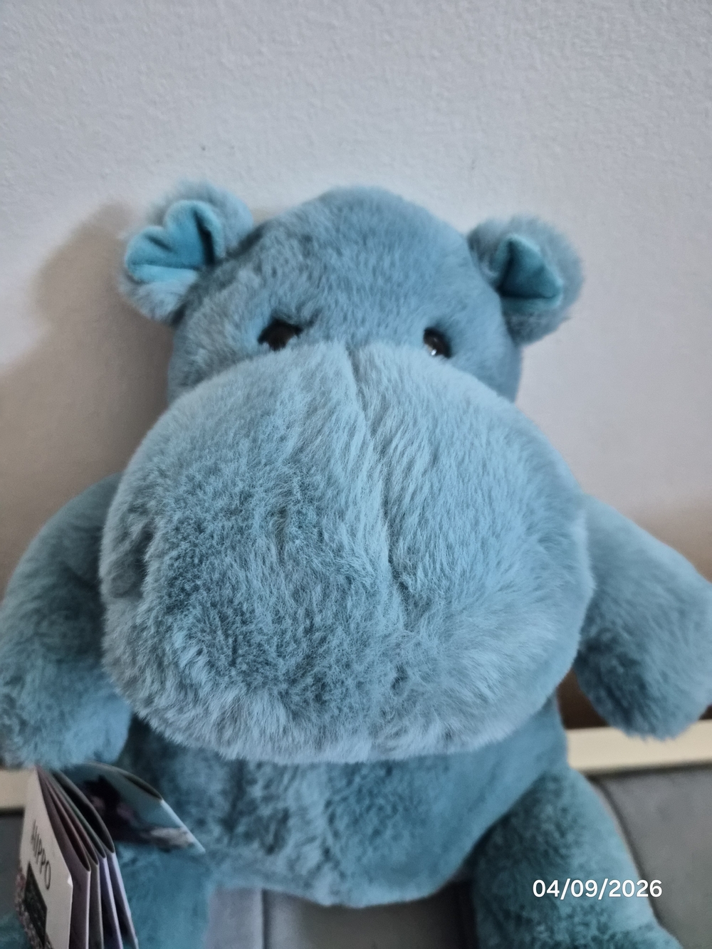 FAO SCHWARZ Blue Plush Hippo Stuffed Animal - Picture 4 of 15